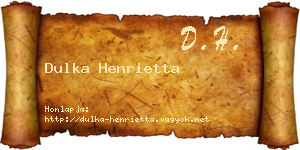 Dulka Henrietta névjegykártya