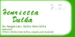 henrietta dulka business card